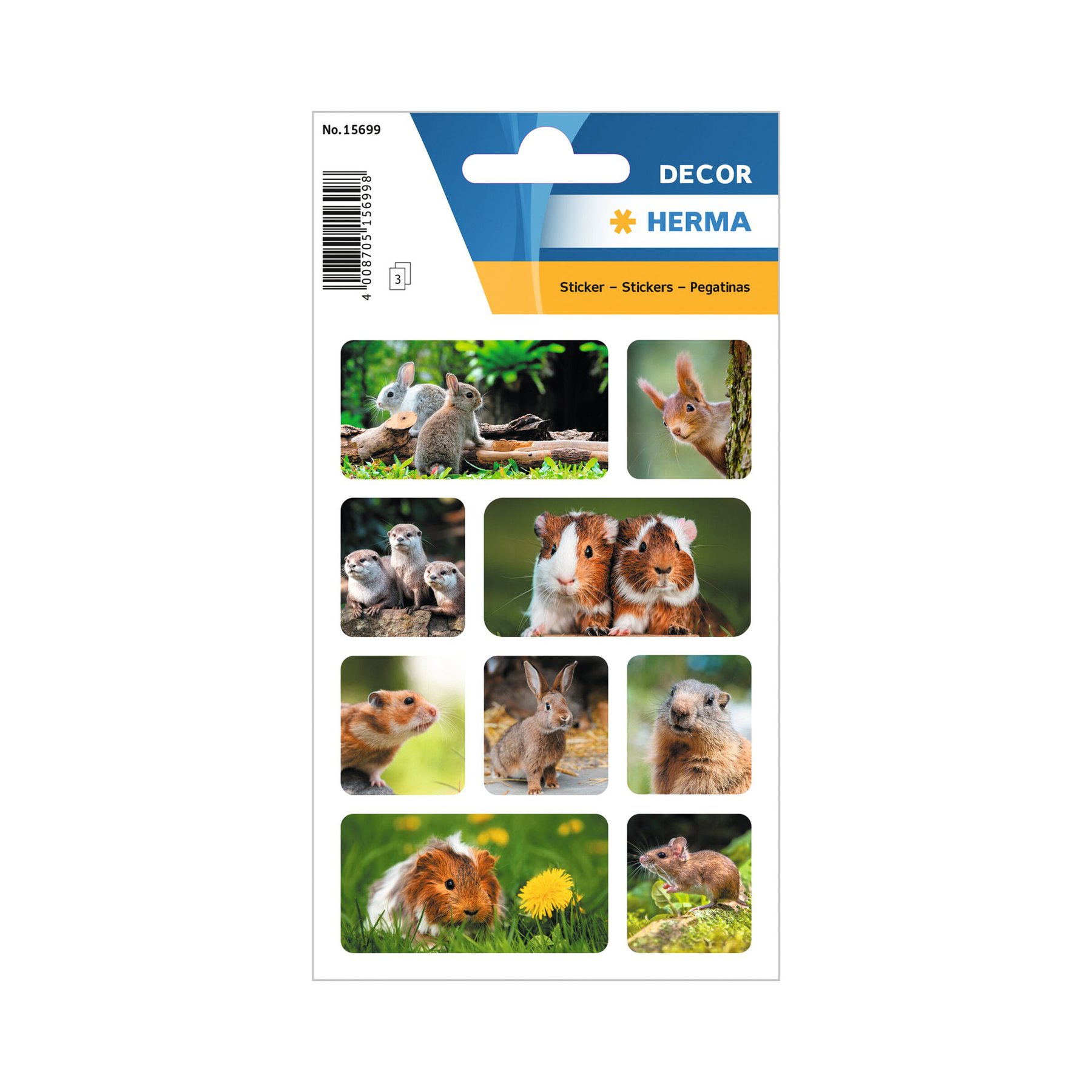 Herma Self-adhesive labels Fluffy rodents, 3 sheets