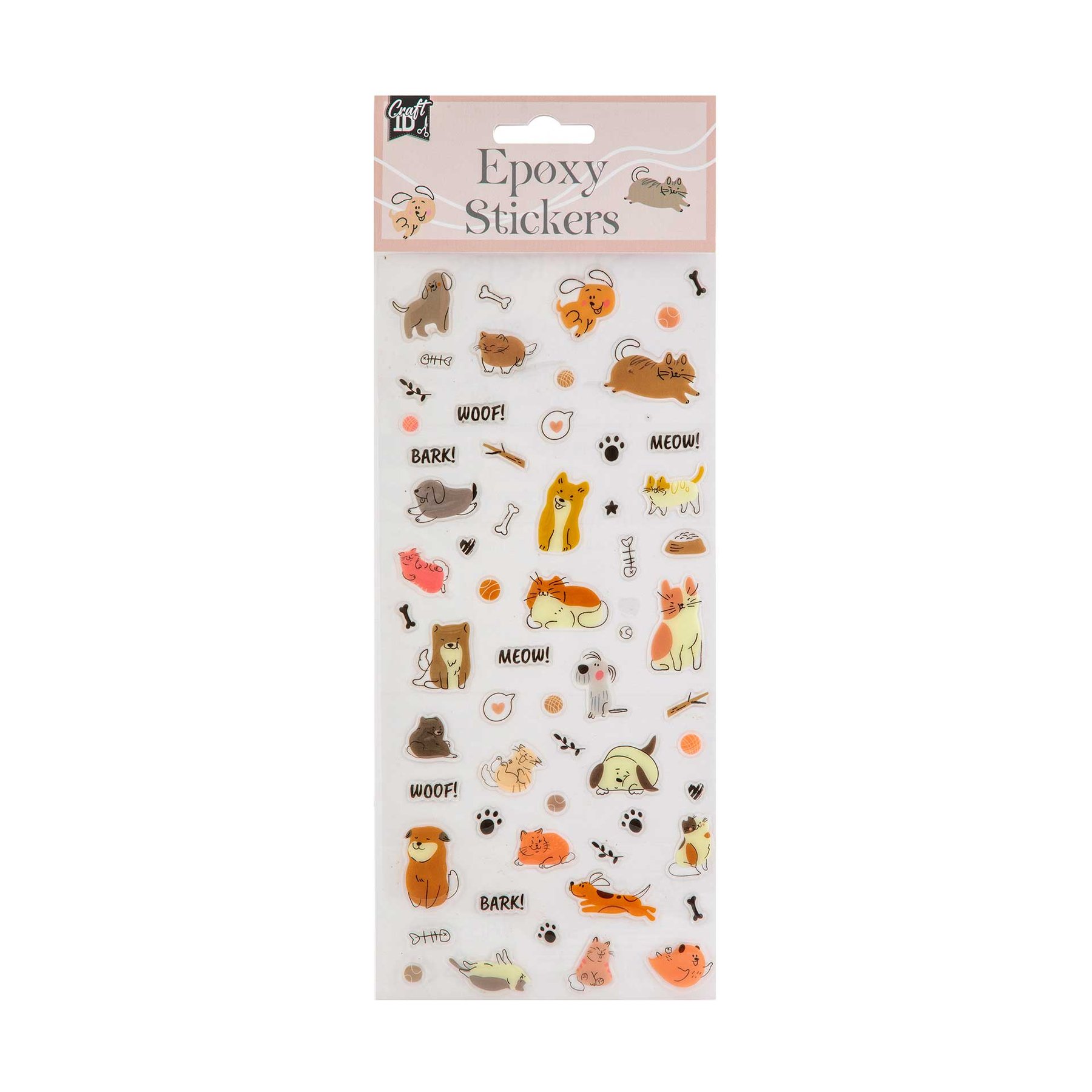 Craft ID Stickers Dogs and Cats, epoxy