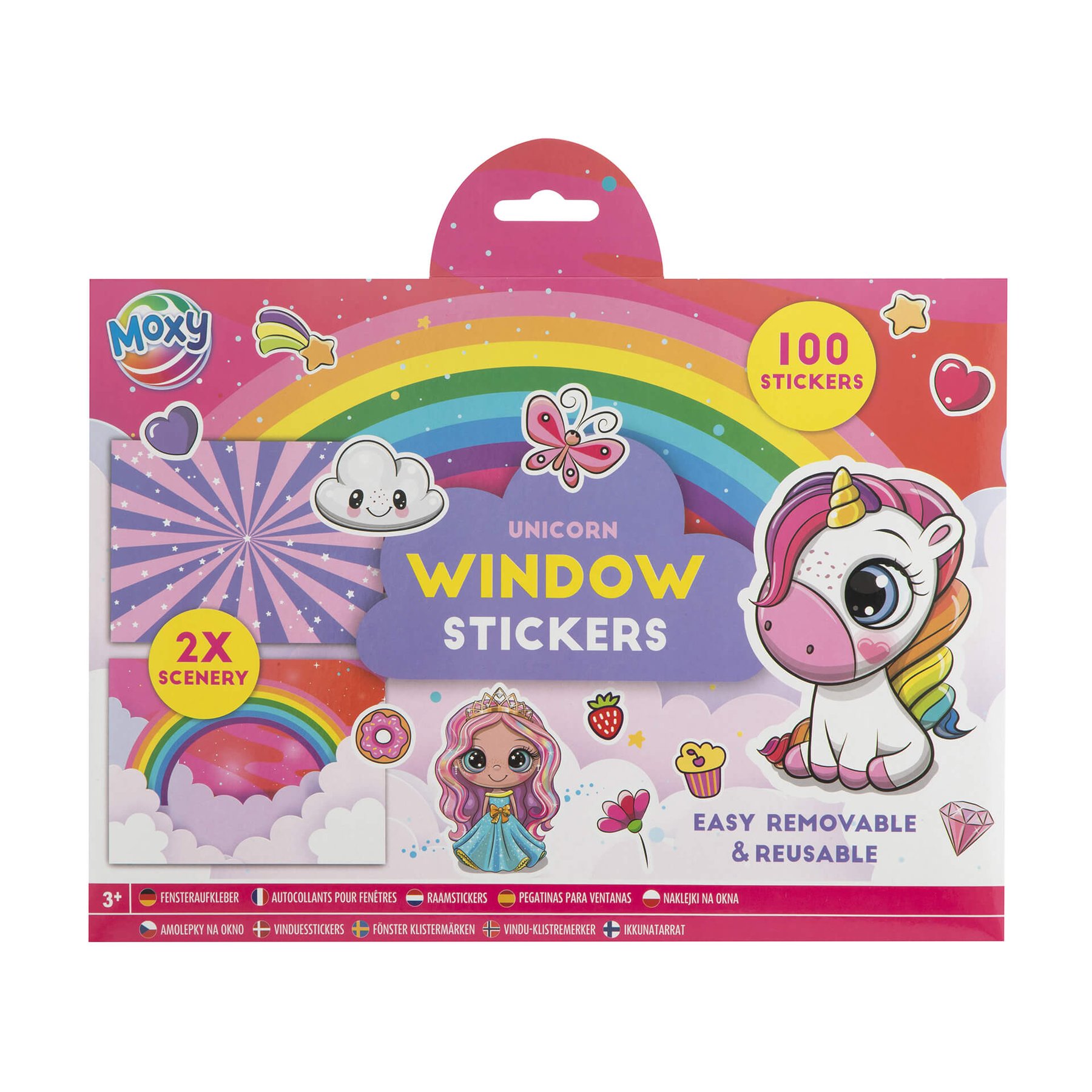 Moxy Window stickers Unicorn, over 100 pieces