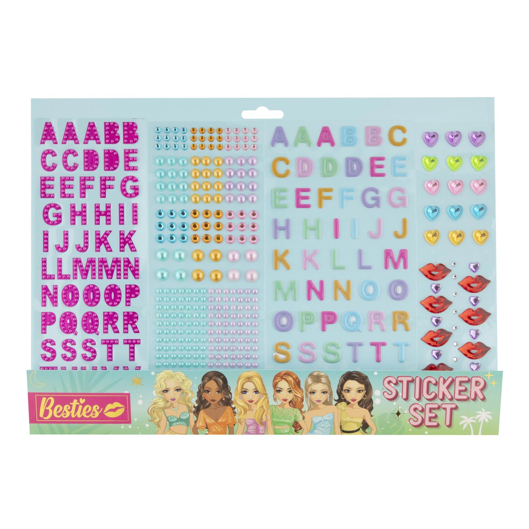 Moxy Set of 3D Stickers and Pearls Besties