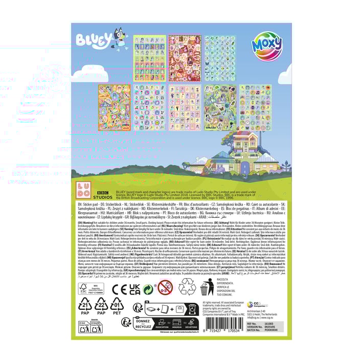 Moxy Книжка със стикери, А5, Bluey