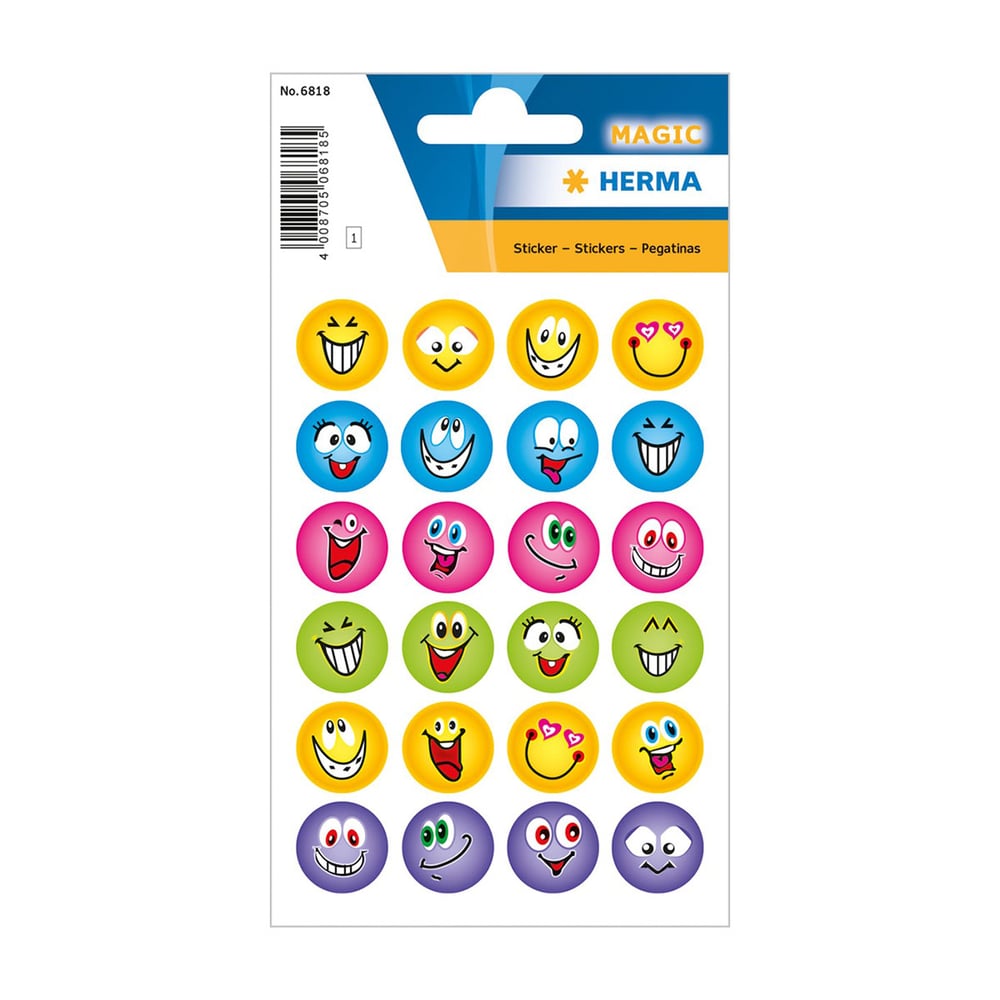 Herma Stickers Emoji faces, glitter, 24 pcs
