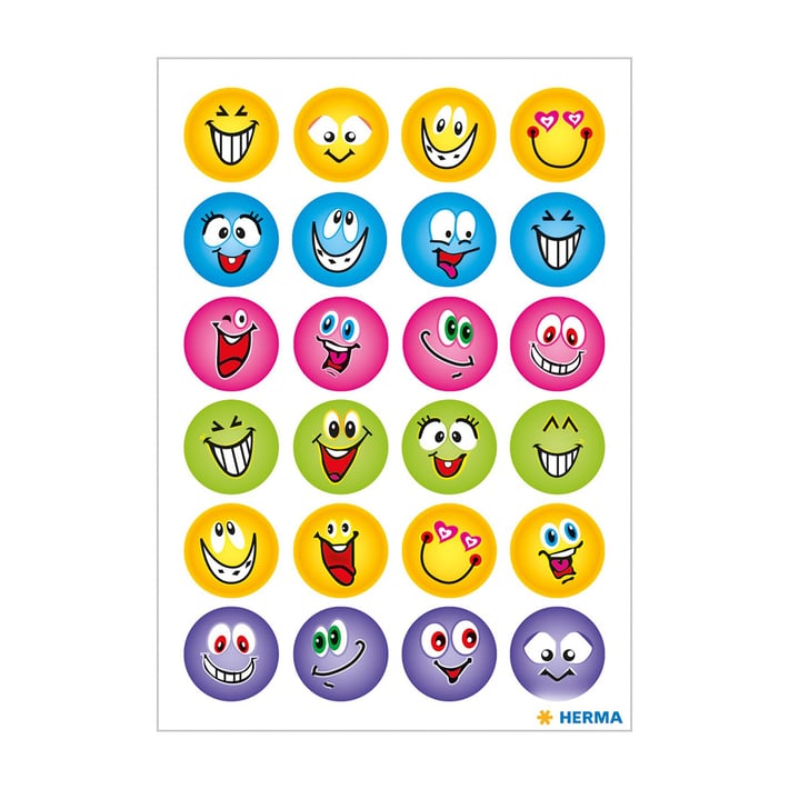 Herma Stickers Emoji faces, glitter, 24 pcs
