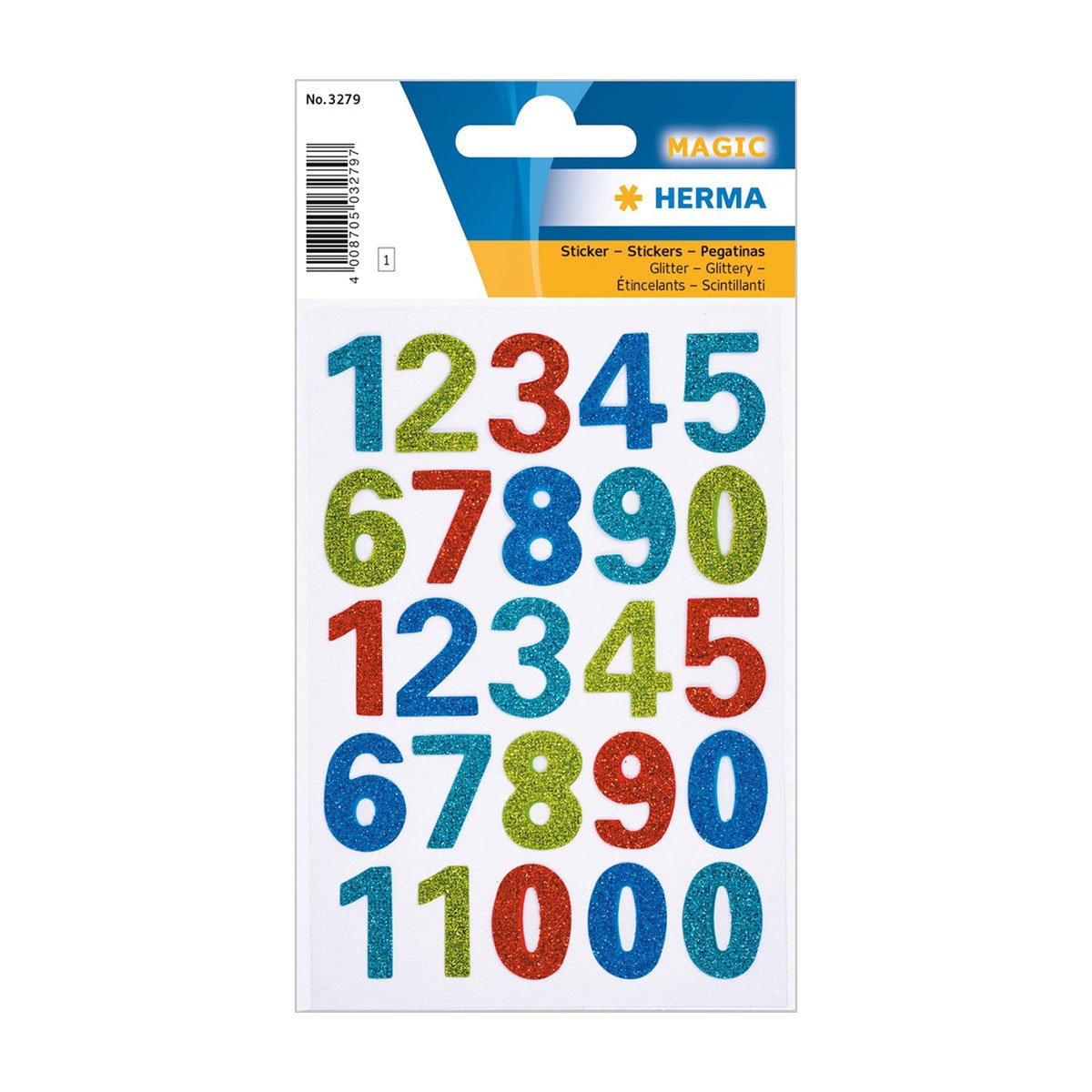 Herma Stickers Numbers, glitter, 25 pcs