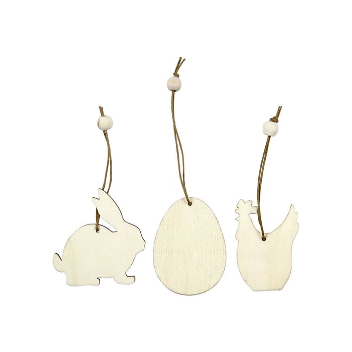 Creativ Company Орнаменти с великденски мотиви, дървени, в дисплей, 200 броя