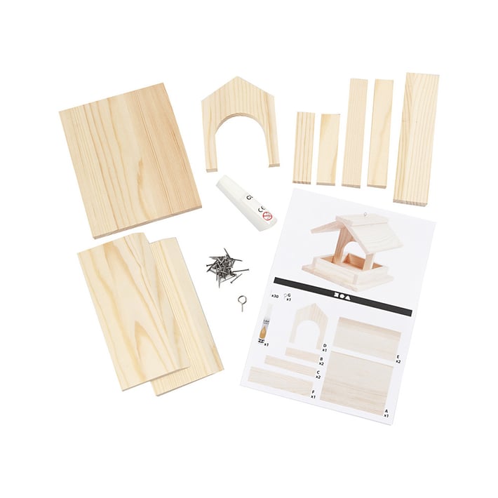 Creativ Company Bird Feeder, wooden, 12.5 x 14.5 x 11.5 cm