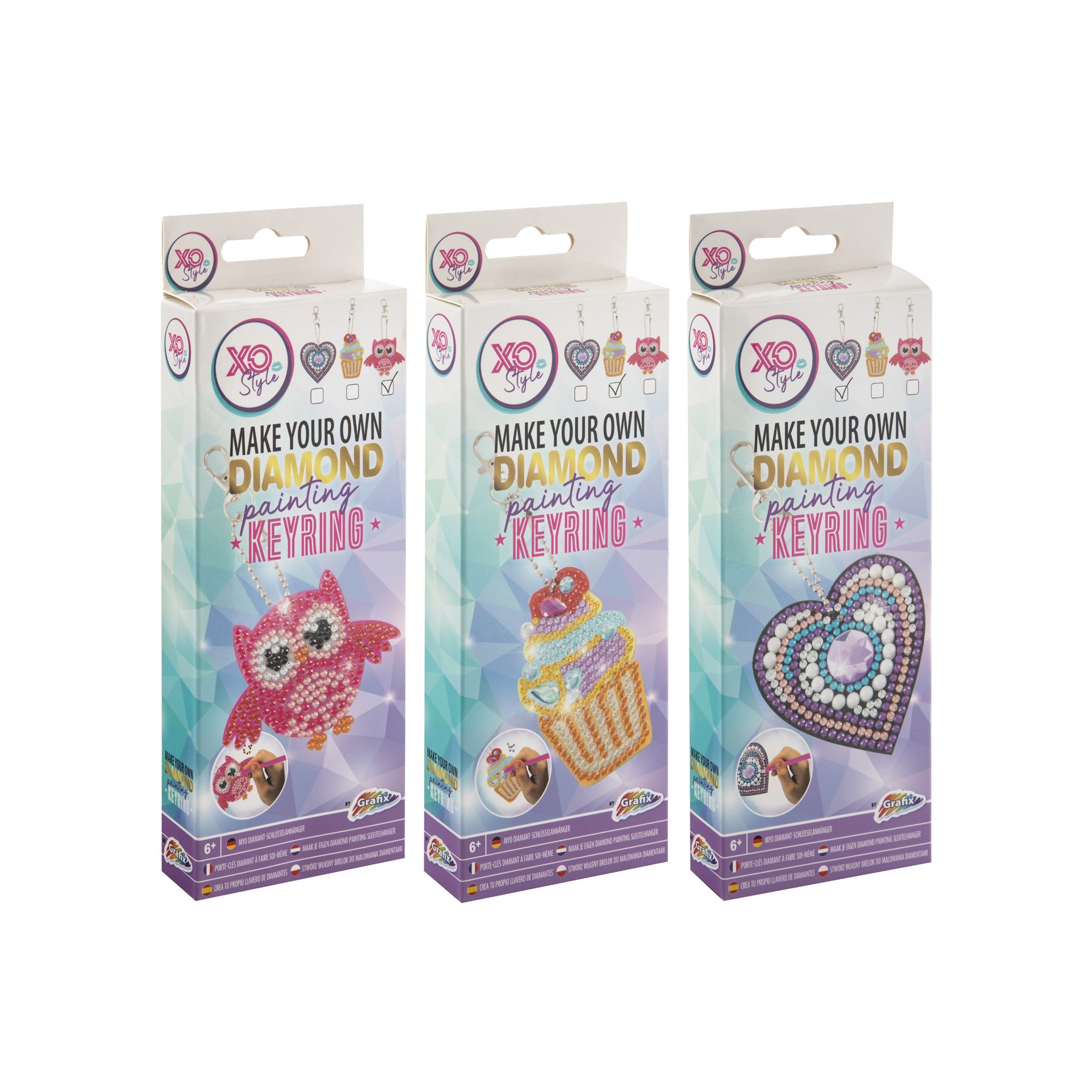 Moxy Keychain Bead Painting, assorted, 48 pcs