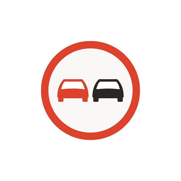 Road sign B24 – No overtaking, with stand