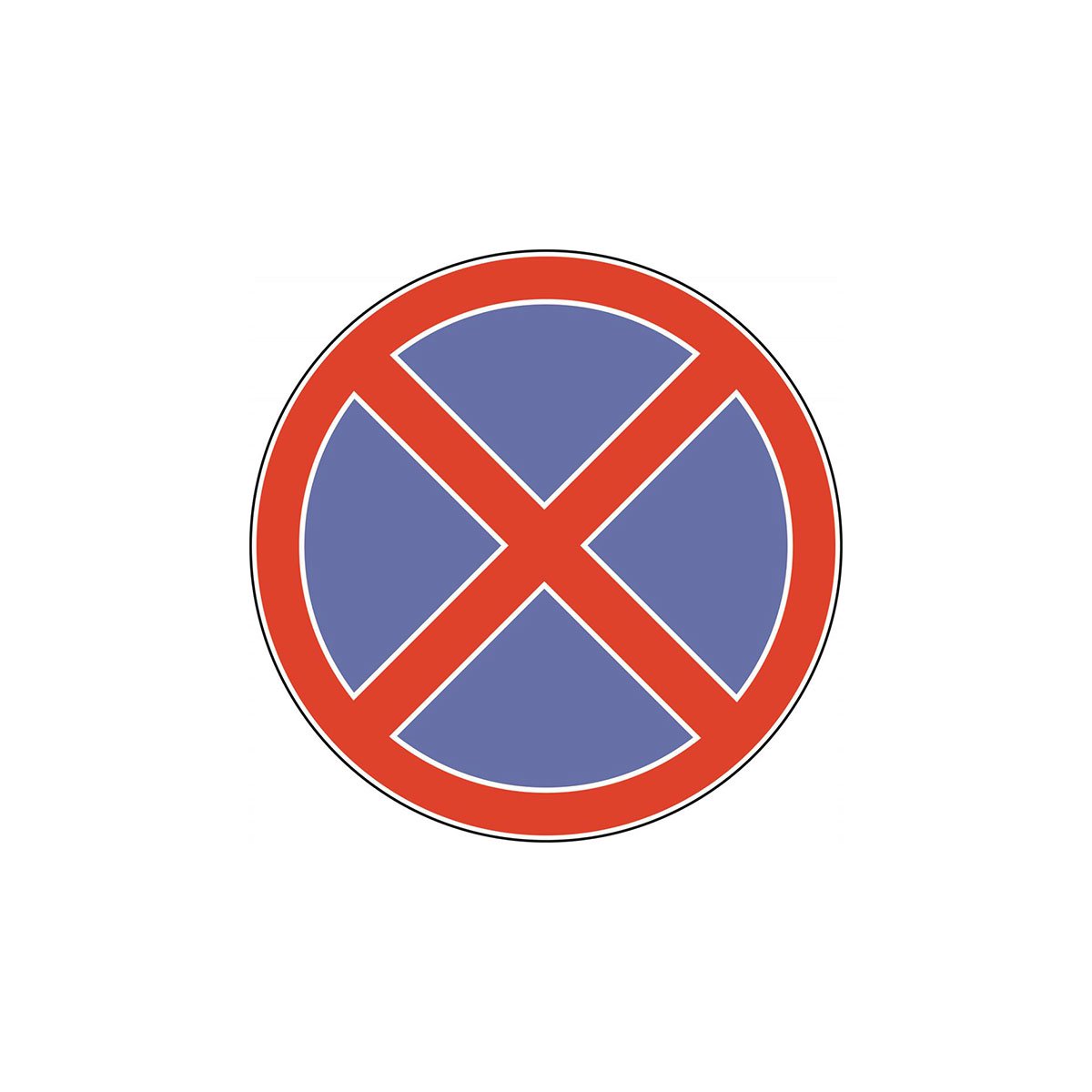 Road sign B27 - No stopping or parking, with stand