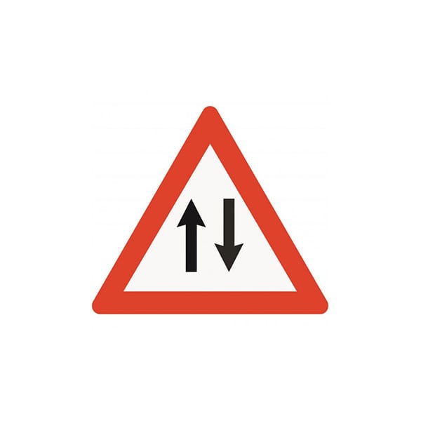 Traffic sign A30 – Two-way traffic, with stand