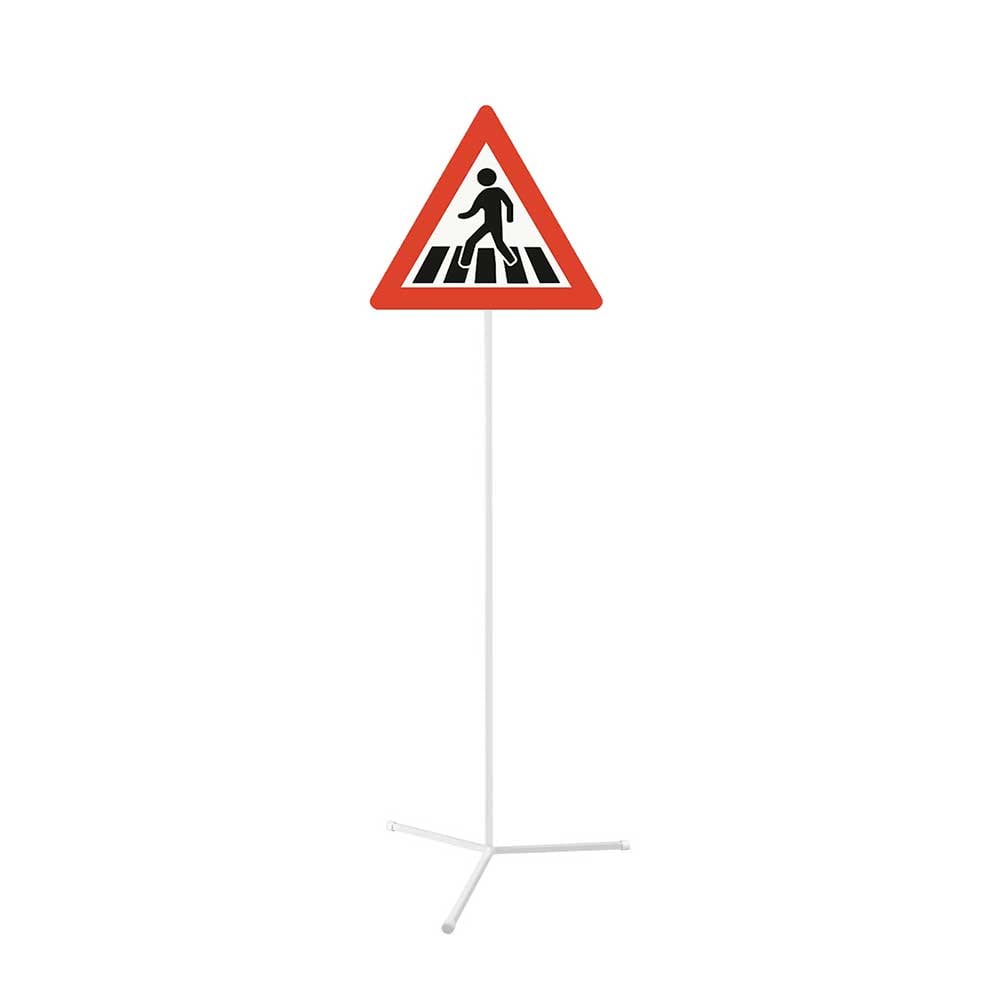 Road sign A18 - Pedestrian crossing, with stand