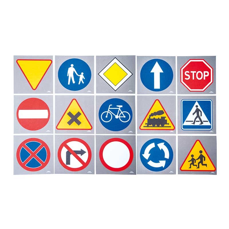 Nowa Szkola Carpet Traffic Signs, 15 pieces