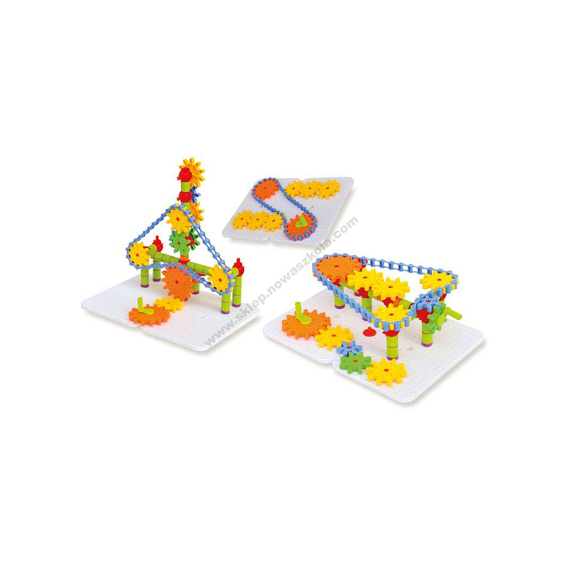 Nowa Szkola Construction set, gears with chain, 170 parts