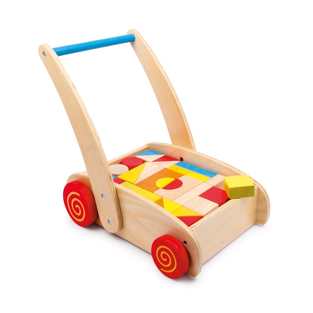 Small Foot Constructor with Trolley, Wooden, 33 pcs, 37 x 28 x 39 cm