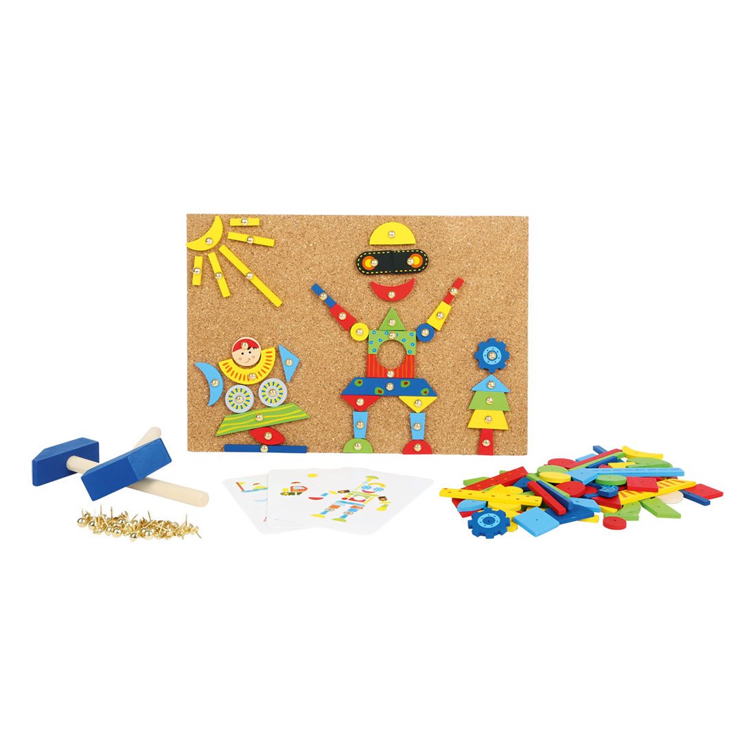 Small Foot Mosaic Robots, wooden, with hammer