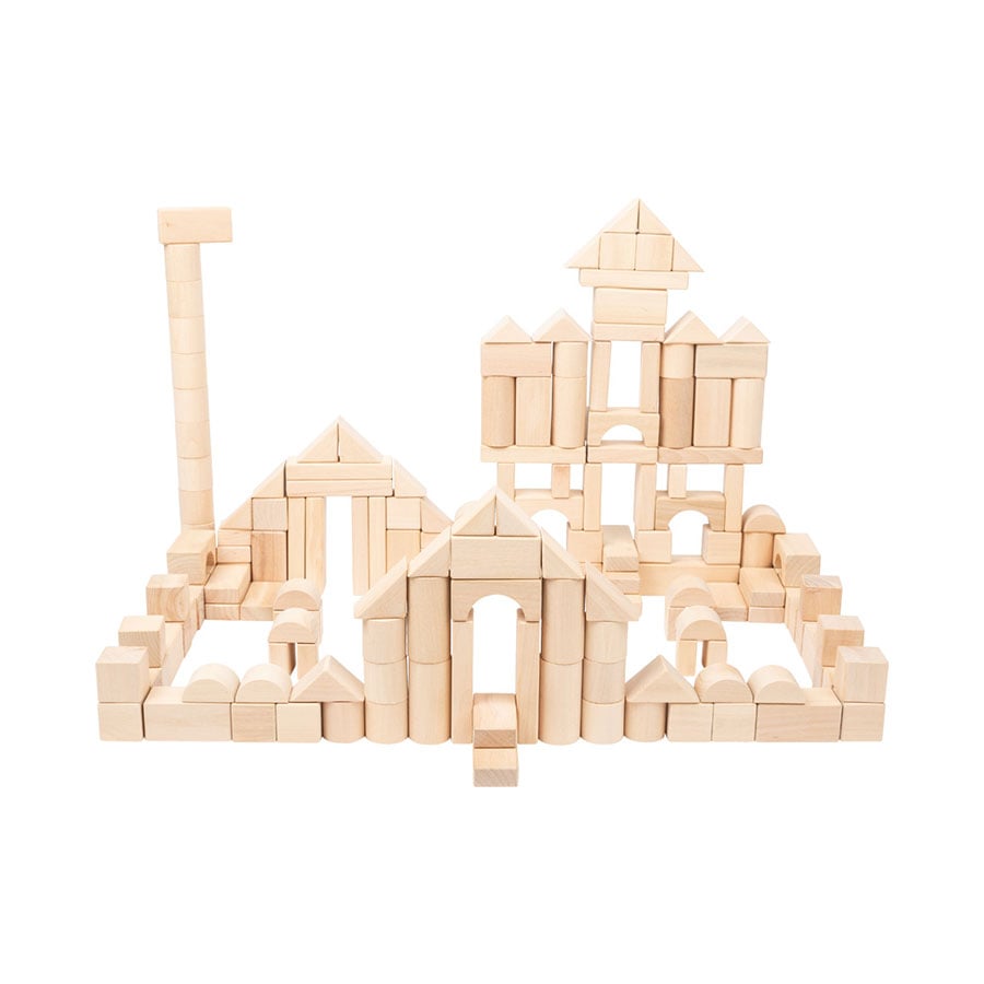 Small Foot Construction Set, wooden, in textile bag, 200 pcs