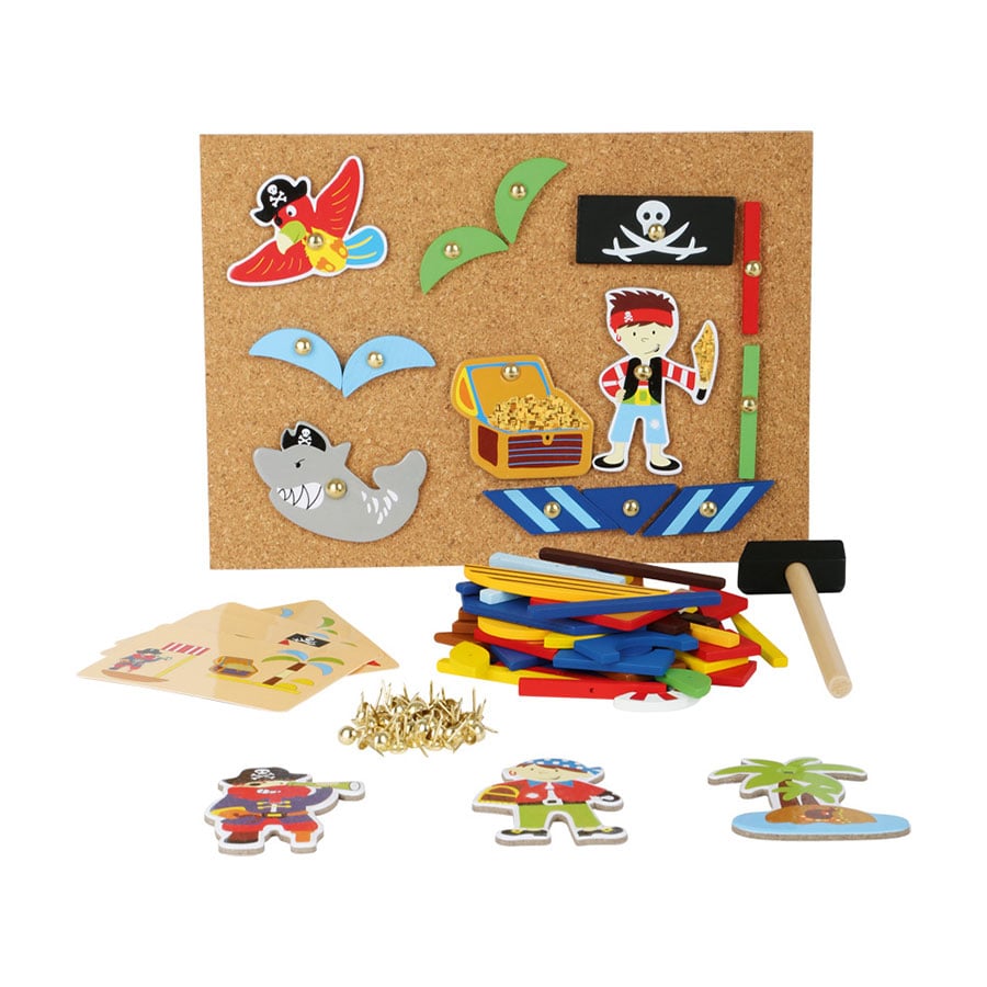 Small Foot Mosaic Pirates, with hammer, wooden, 165 pieces