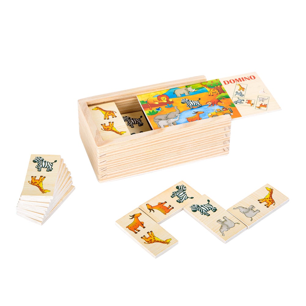 Small Foot Domino Safari, wooden, 28 pieces