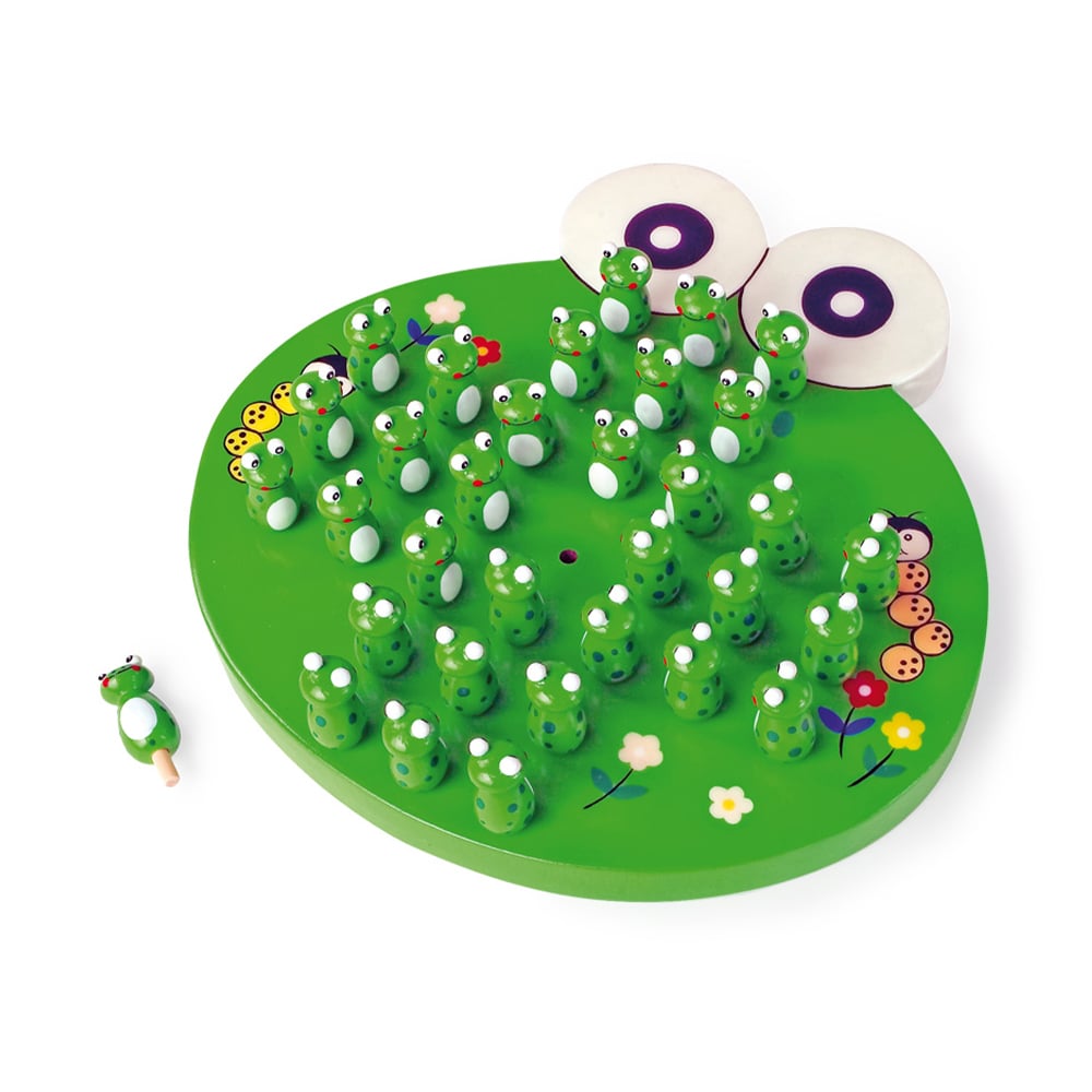 Small Foot Solitaire Game Frog, wooden