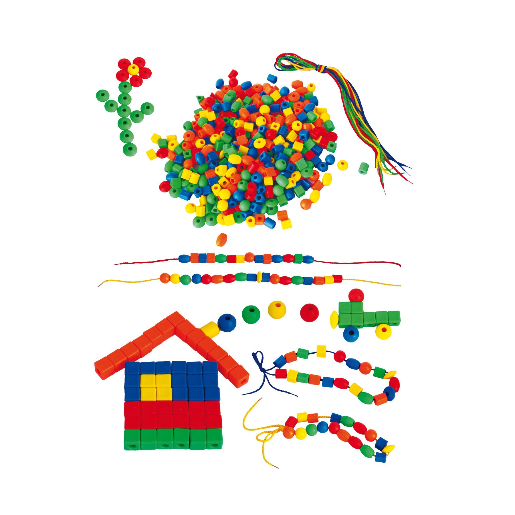 Nowa Szkola Beads for threading, plastic, 360 pieces