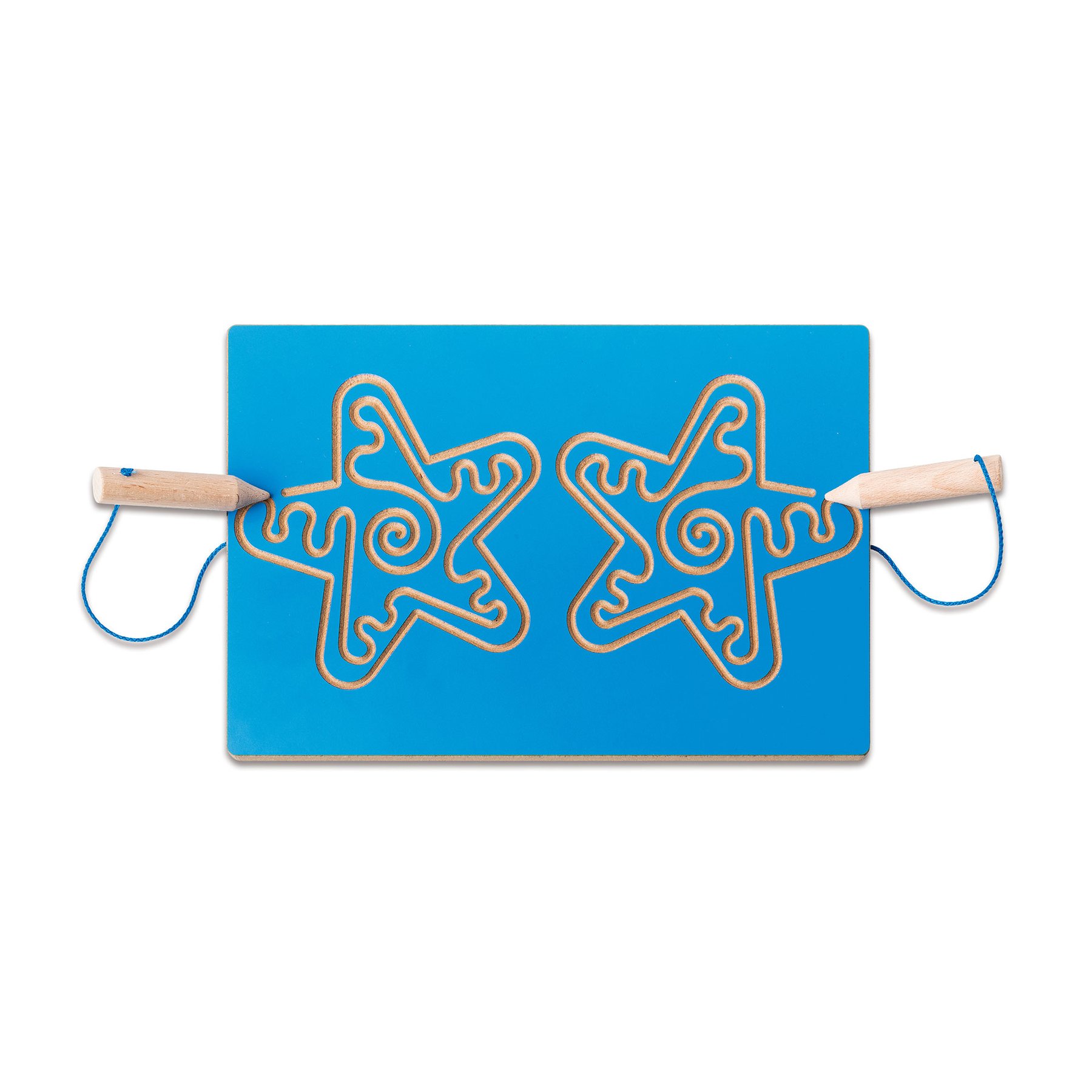 Nowa Szkola Graphomotor Exercise Board, for 2 hands, stars, blue