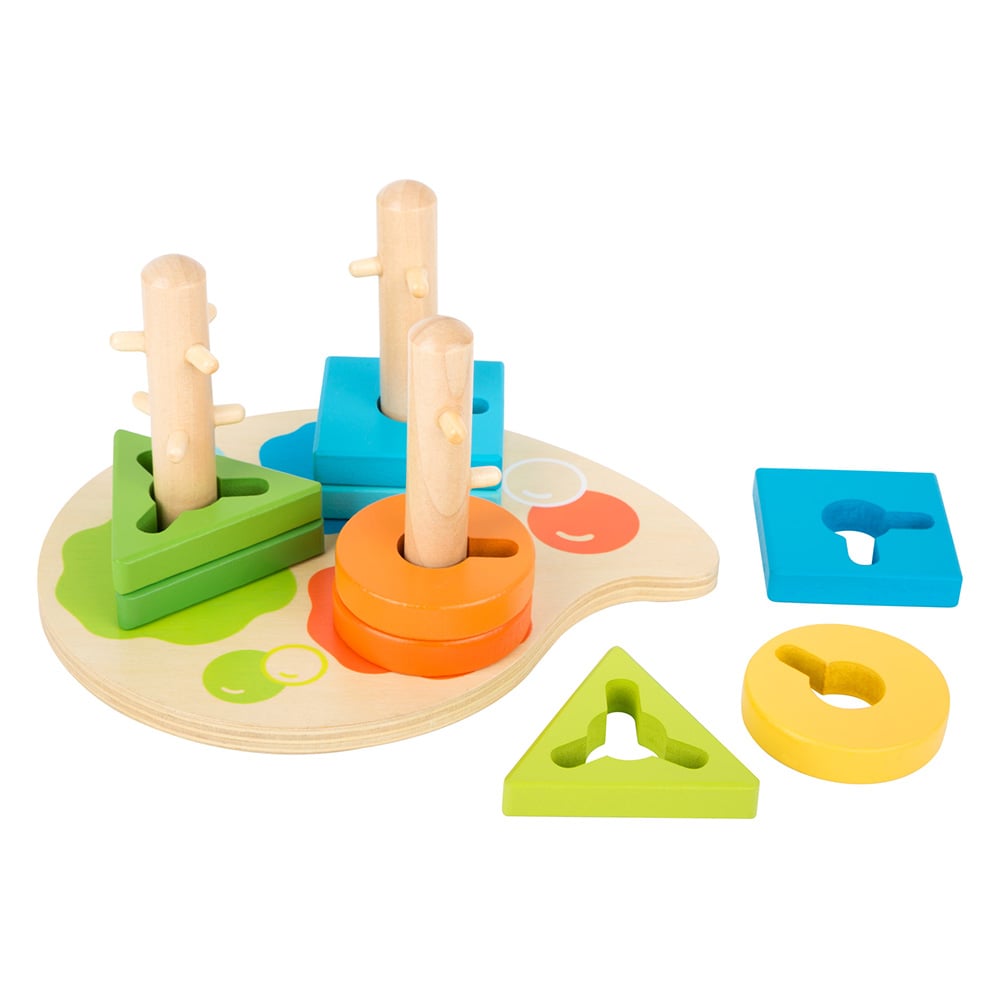 Small Foot Puzzle Labyrinth, threading, in different colors and shapes, 10 pcs
