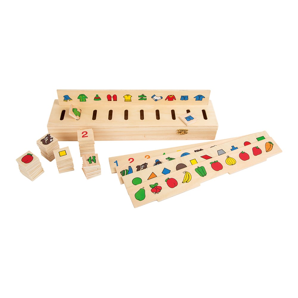 Small Foot Sorting Box, wooden, 55 pieces