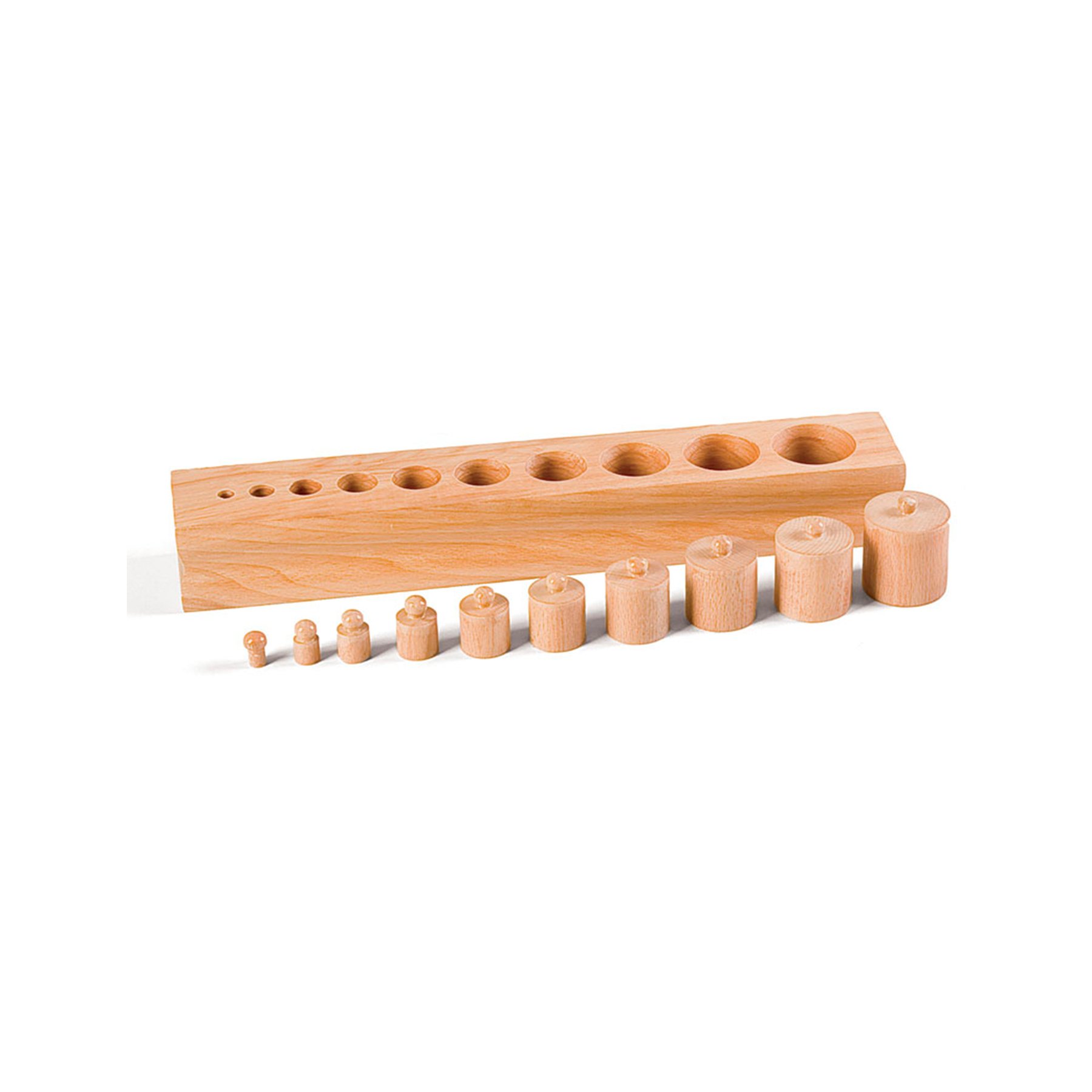 Nowa Szkola Montessori Cylinders, No.1, with wooden knobs