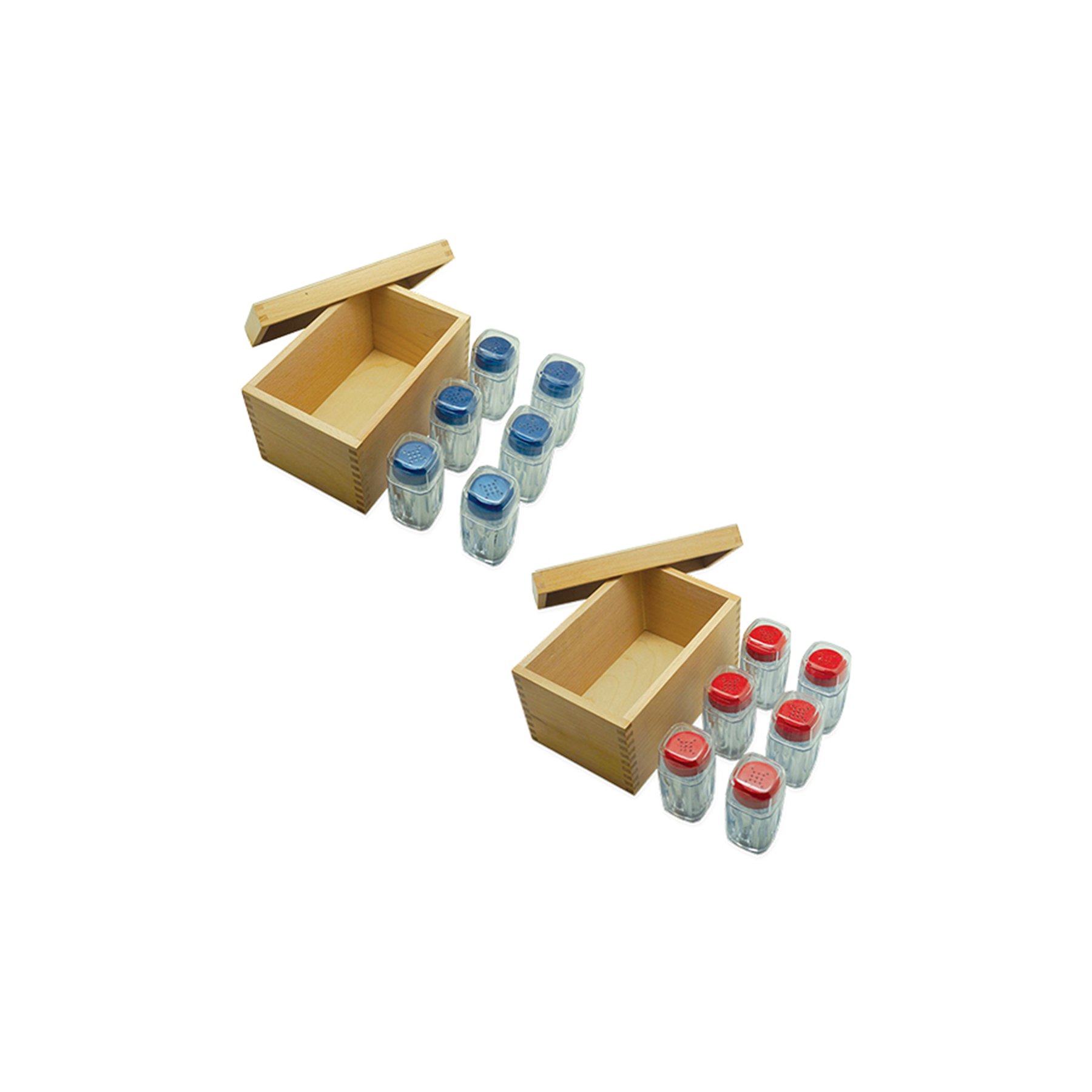 Nowa Szkola Montessori scent bottles, wooden