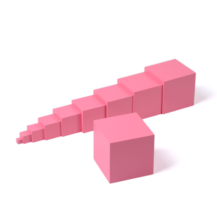 Montessori pink tower, 1 to 10 cm