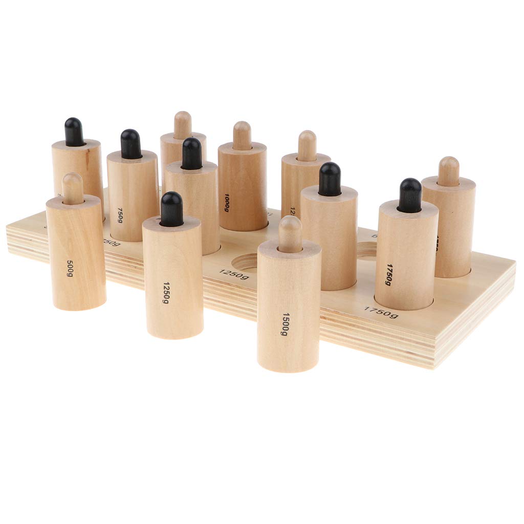 Montessori cylinders, sensory, with springs
