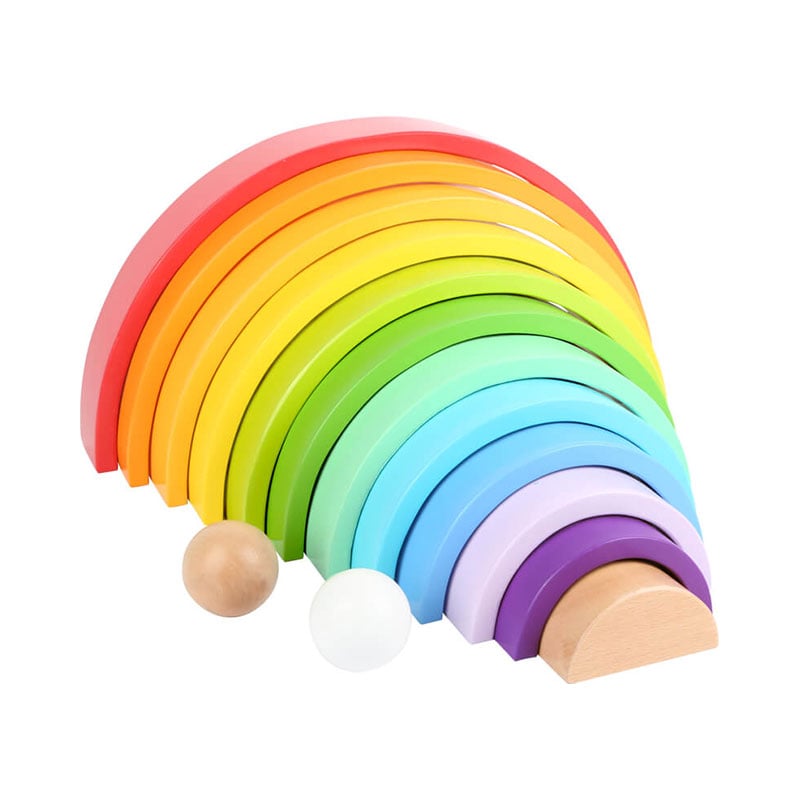 Small Foot Rainbow for sorting, wooden, 14 pieces