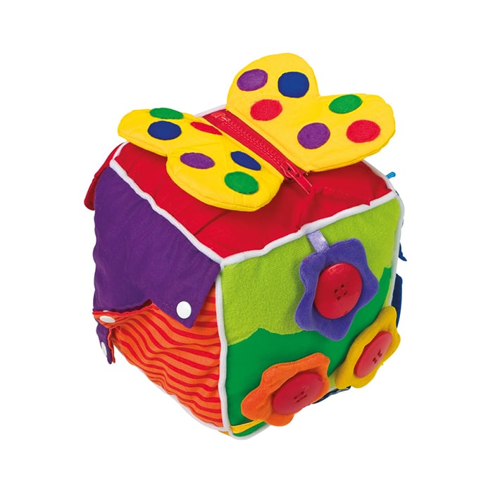 Small Foot Montessori cube for baby, fabric