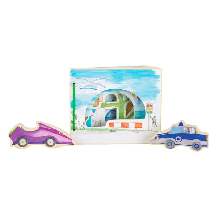 Small Foot Книжка Полиция, интерактивна, дървена