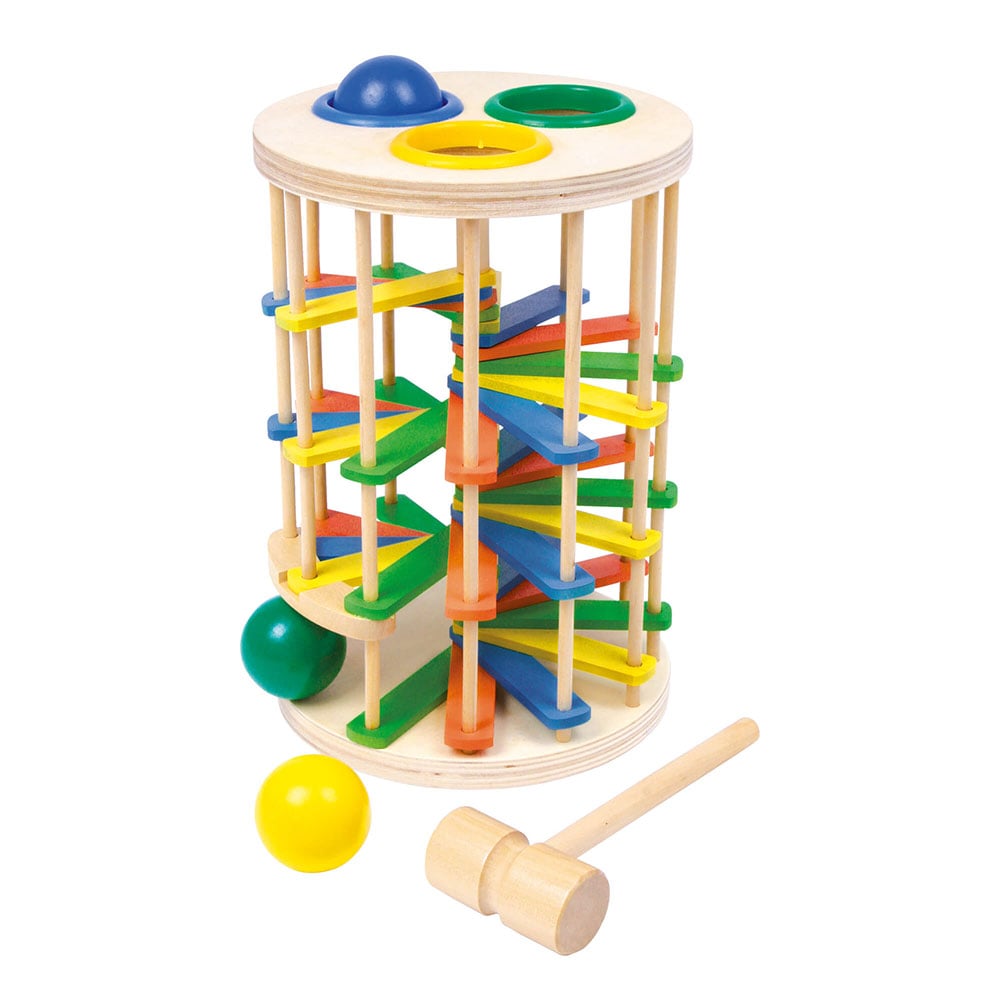 Small Foot Hammer Tower with Balls, large, wooden