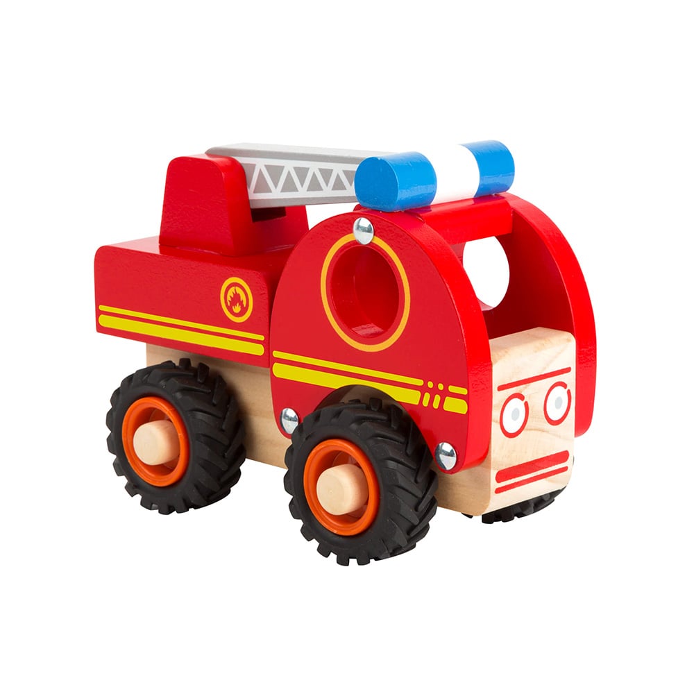 Small Foot Fire truck, wooden, 13 x 7 x 10 cm