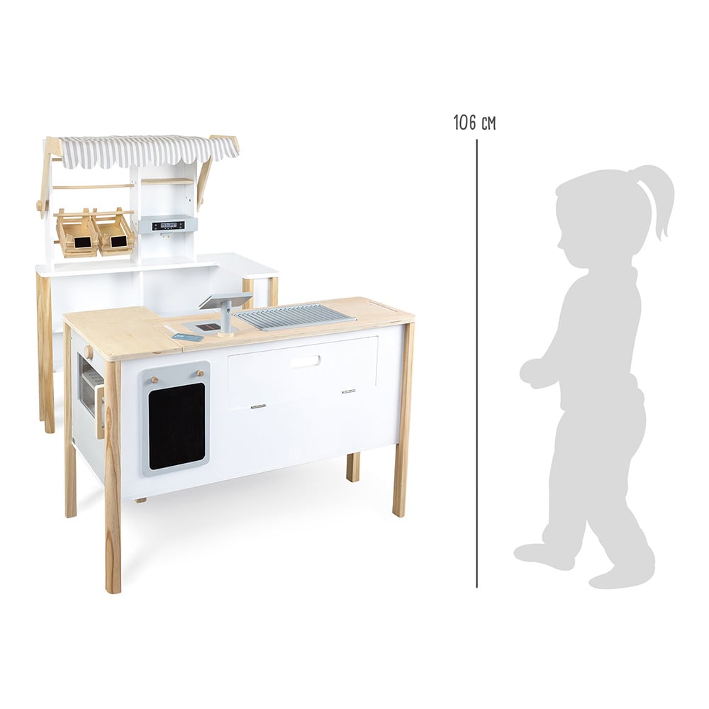 Small Foot Shop for play, with accessories, wooden, 106 x 40 x 106 cm