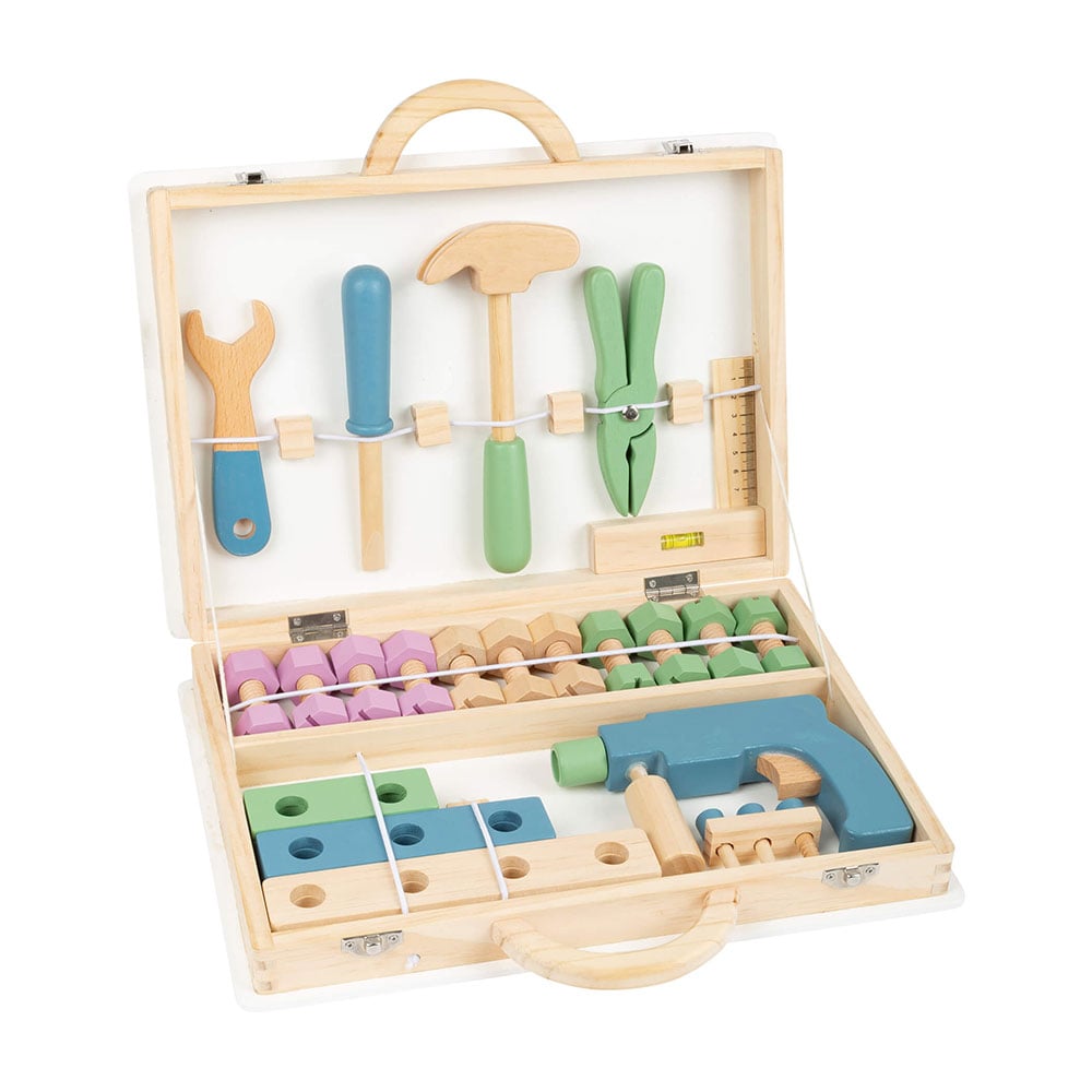 Small Foot Kids’ wooden tool case, 43 pieces