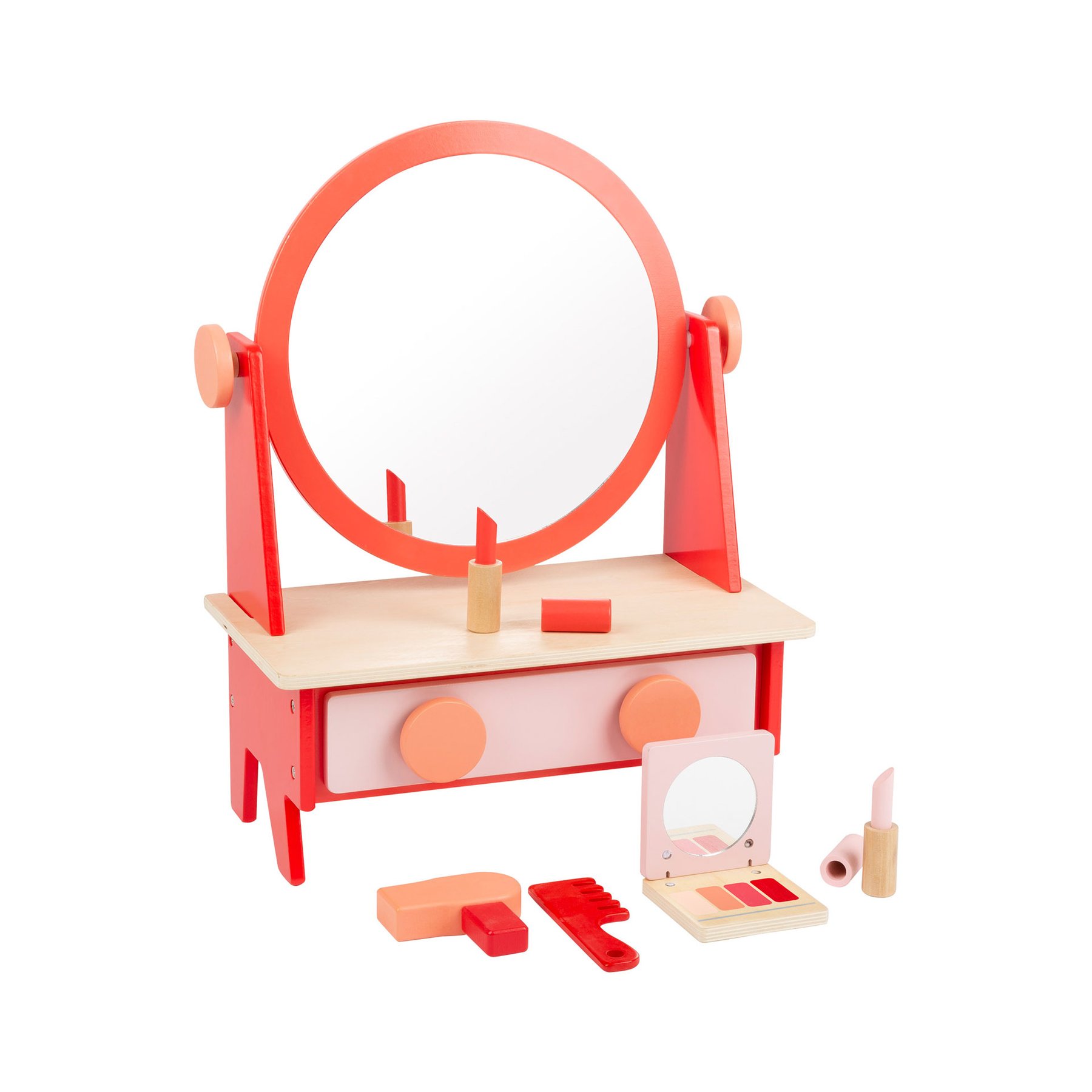 Small Foot Dressing table, retro with mirror, wooden, 33 x 18 x 43 cm