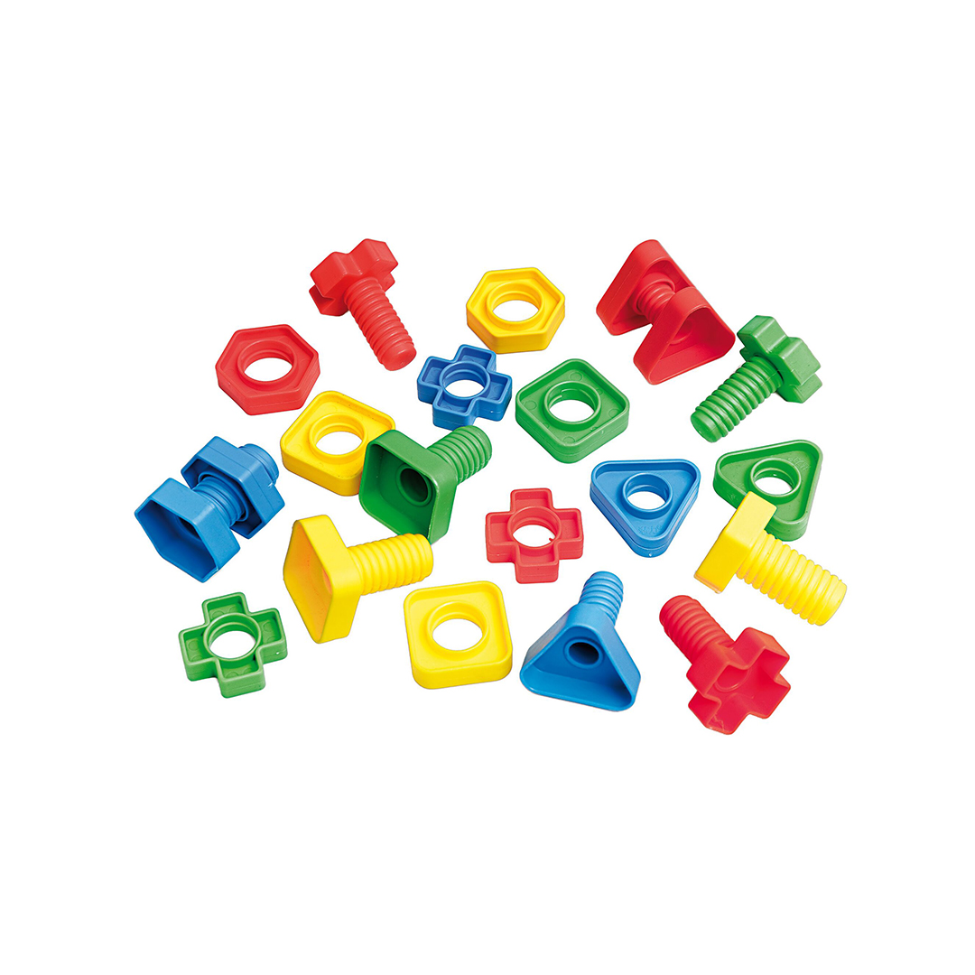 Nowa Szkola Screws and nuts, four colours, 64 pcs