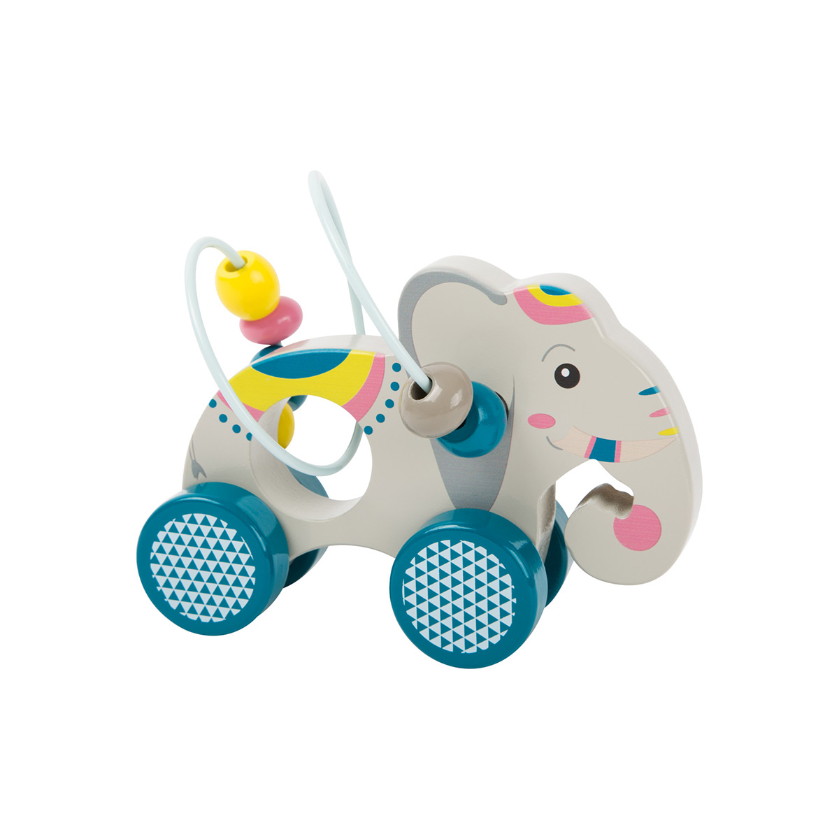 Small Foot Pull-along elephant toy with spiral, jungle