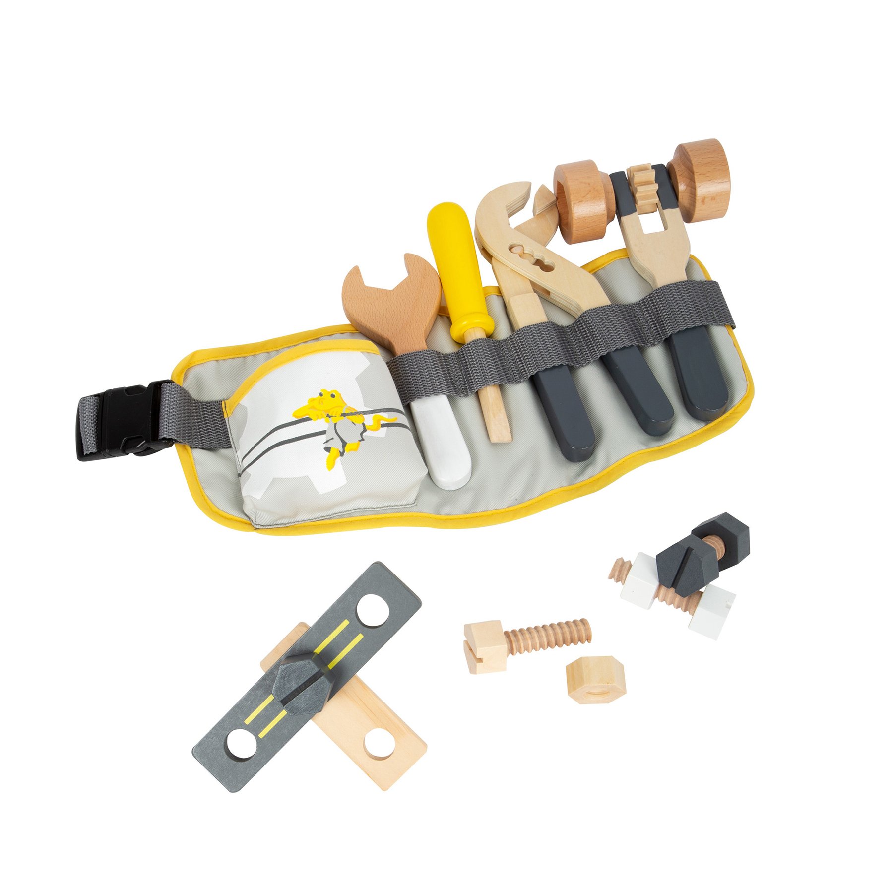 Small Foot Tool Belt, wooden, 15 pieces