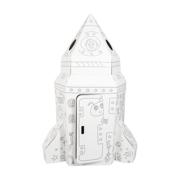 Small Foot House - Rocket for play, cardboard, 105 x 105 x 169 cm