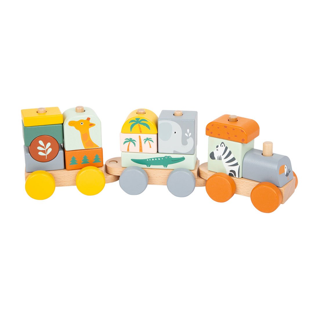 Small Foot Safari train, wooden, 16 pieces