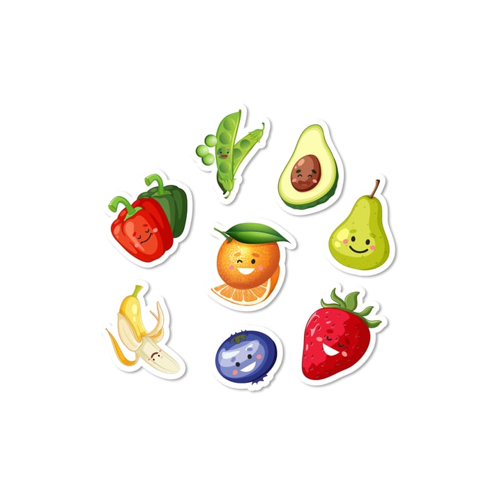 Office 1 Fruit and Vegetable Magnets Set, 27 Pieces, in Box