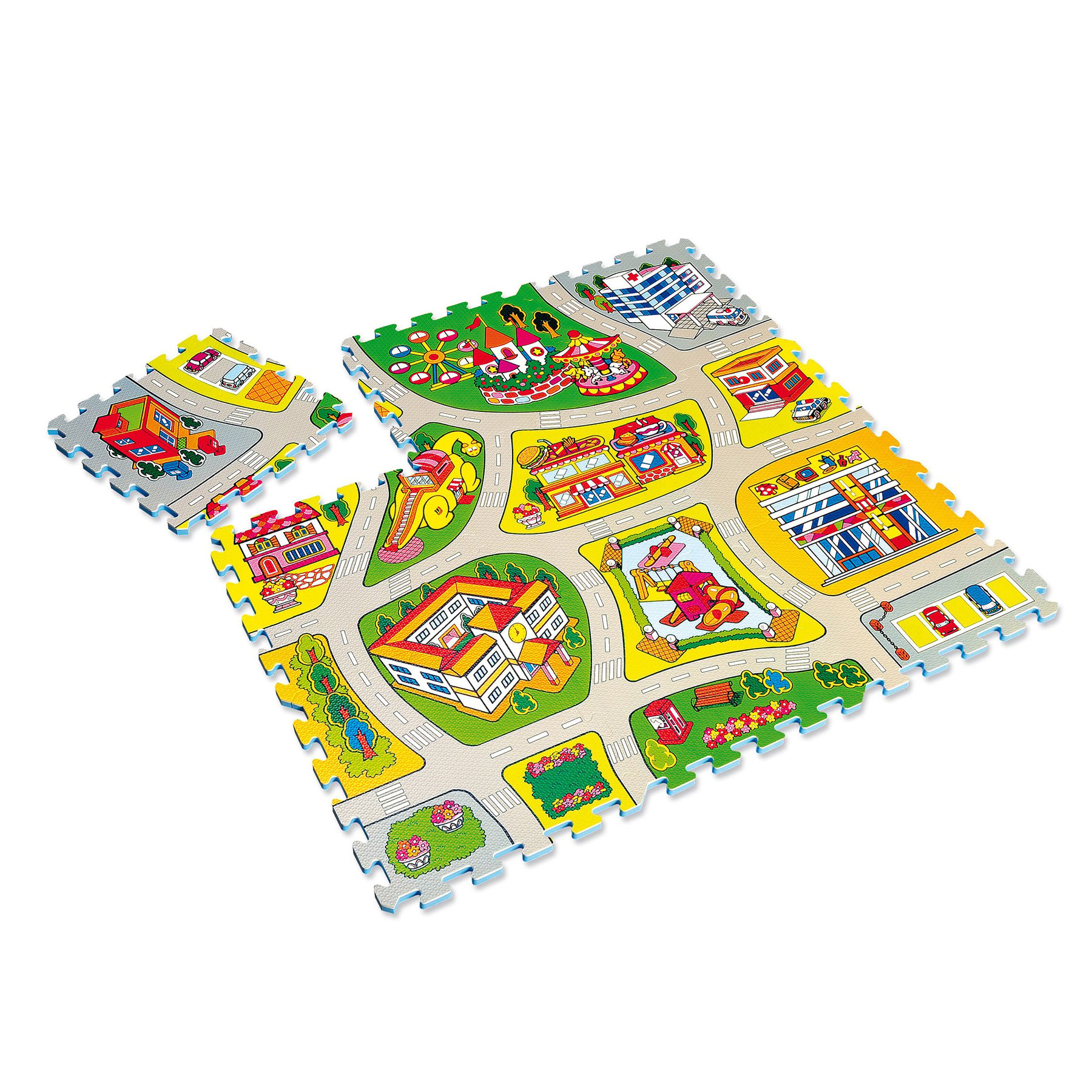 Nowa Szkola Puzzle mat, with roads, 30 ? 30 cm, 9 pcs