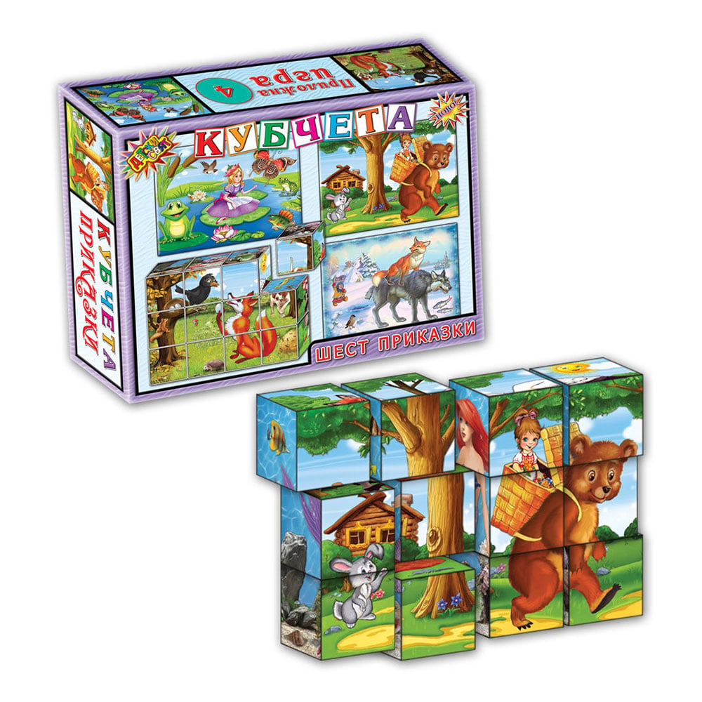 Cubes with 6 fairy tales, 12 pcs