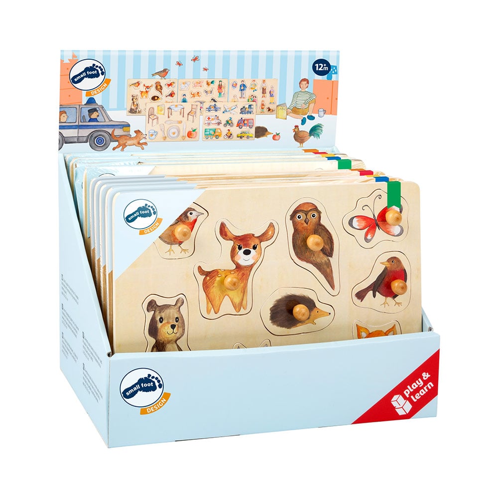 Small Foot Puzzle, wooden, 10 pcs in display