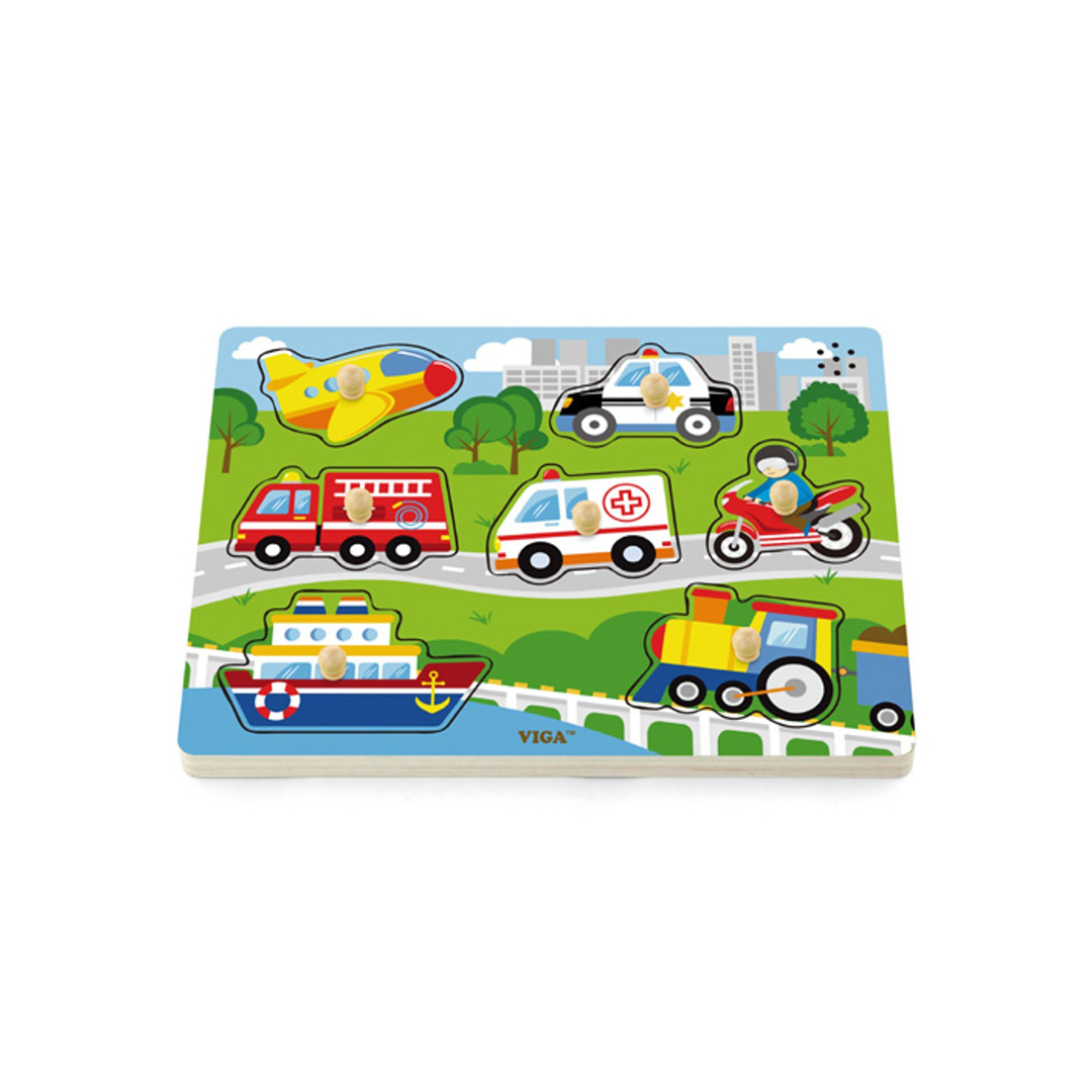 Nowa Szkola Puzzle “vehicles”, sound, wooden
