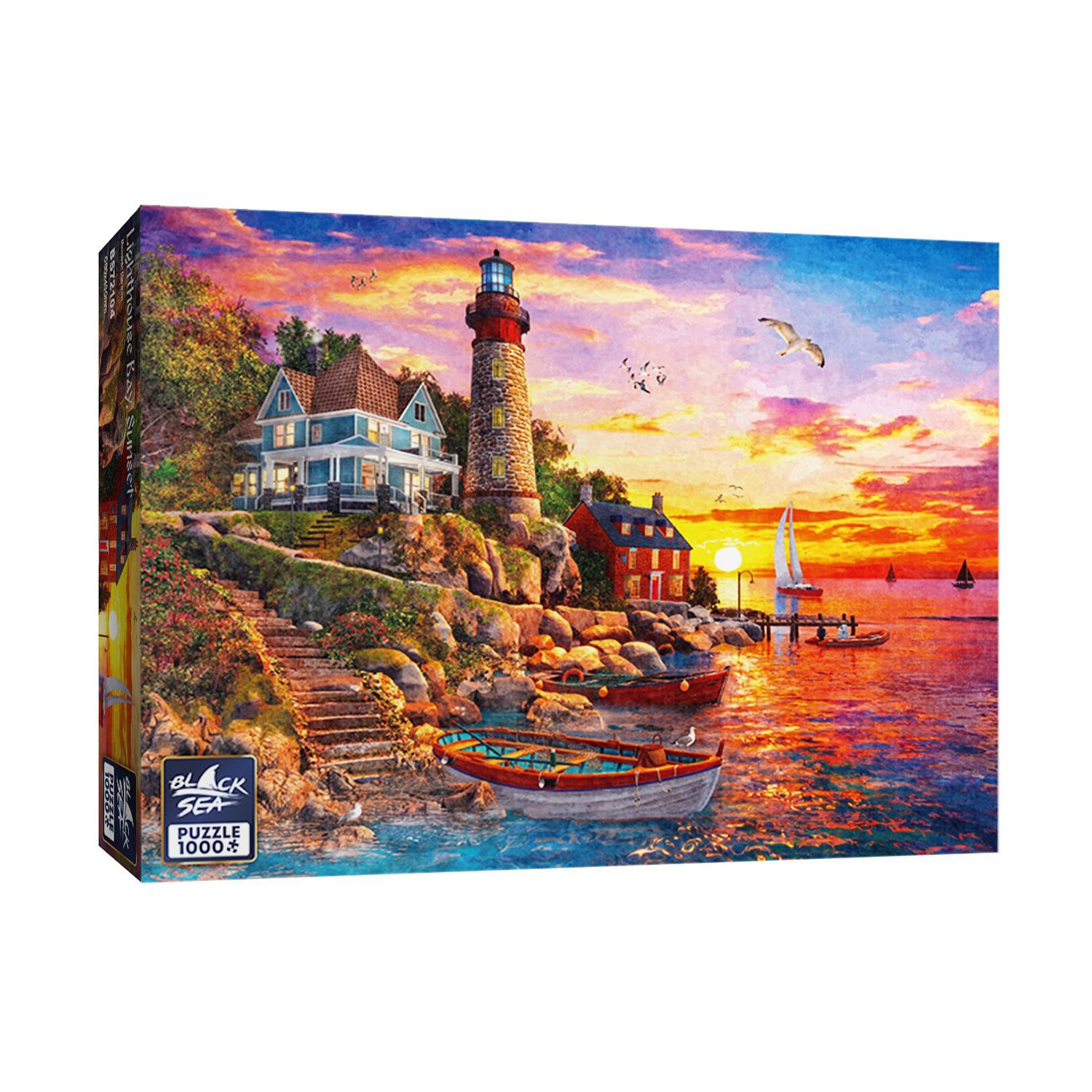 Puzzle Black Sea - Sunset by the lighthouse, 1000 pcs